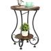 Winston Porter Covina 24.22" tall End Table Wood in Black/Brown/Gray | 24.22 H x 17.72 W x 17.72 D in | Wayfair ED04CD9EA6464A6DB9FA37BA8D00A44D