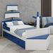 Longshore Tides Ayanle Twin Size Boat-Shaped Platform Bed Wood in Blue | 53.8 H x 42.1 W x 92 D in | Wayfair FF6488CA901F4A5C94E9A81D55653D31