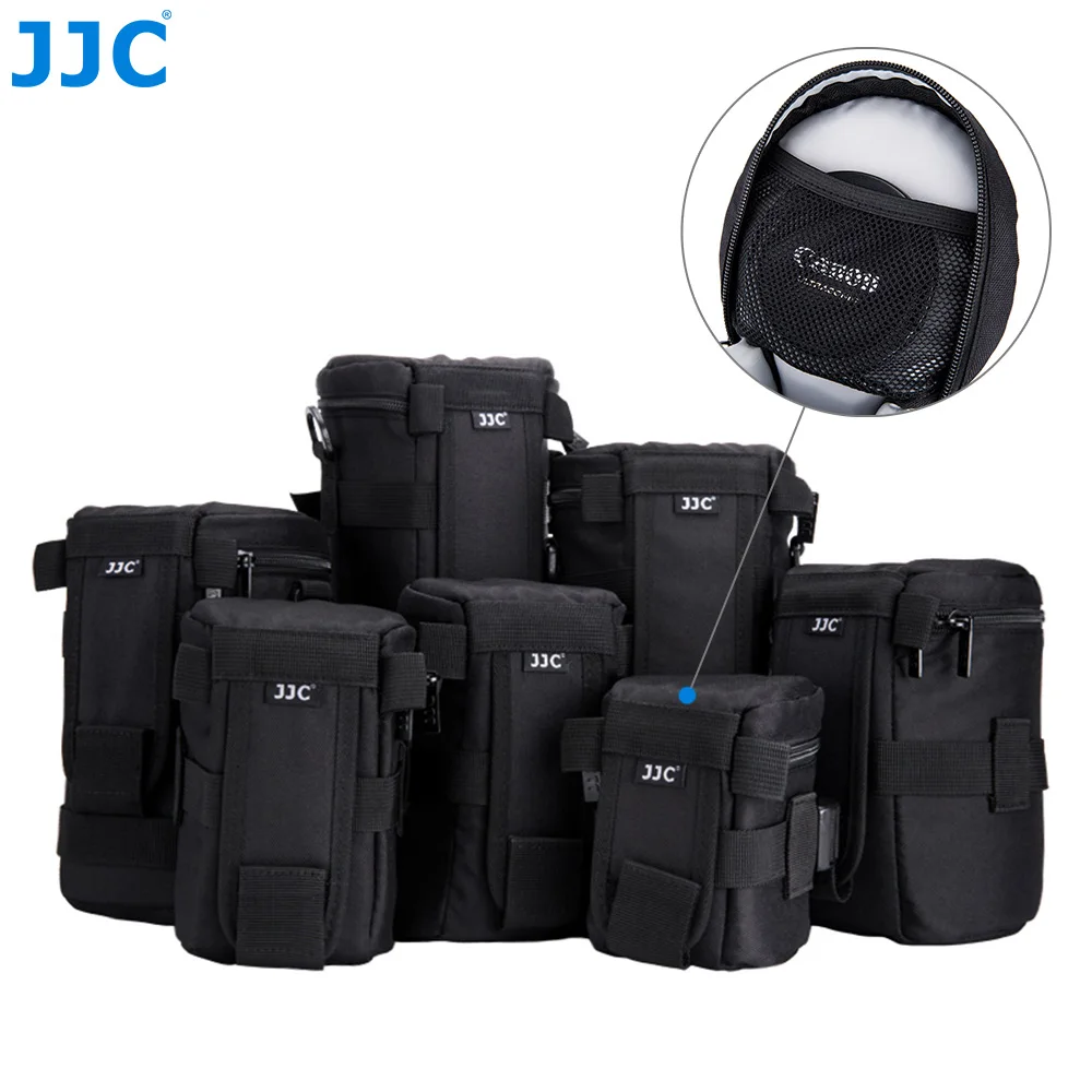 JJC Kamera Objektiv Tasche & Gürtel Wasserdicht Objektiv Fall Lagerung Tasche für Canon Nikon Sony Fujifilm DSLR Rucksack Fotografie Zubehör Image