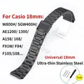 Für casio w800h ae1200 f91w universelles armband 18mm edelstahl armband ultra dünnes metall armband