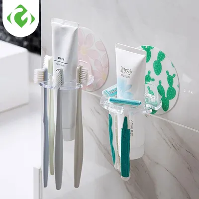 1PC Kunststoff Zahnbürste Halter Zahnpasta Lagerung Rack Rasierer Zahnbürste Dispenser Bad Organizer