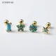 CCFJOYAS 925 Sterling Silber Türkis Sommer Stud Ohrringe für Frauen Gold Piercing Schraube Ohrringe