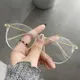 Transparent Computer Gläser Metall Rahmen Frauen Männer Anti Blau Licht Runde Brillen Blockieren