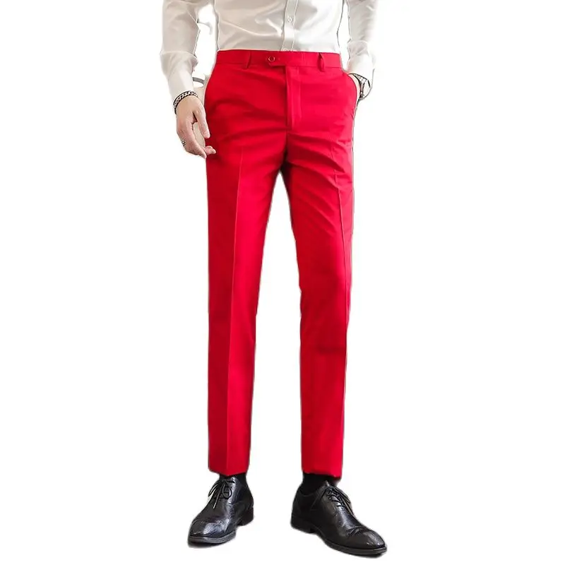 Herren Anzughose in Blau, Elegante Rote Büro-Arbeitshose, Grüne und Lila Freizeithose für Männer in 17 Farben Pantalones Hombre