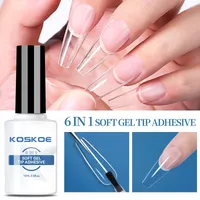 Koskoe 15ml 6 in 1 weicher Gel spitzen kleber für Acryl nägel Basis gel UV-Gebäude Nagel gel
