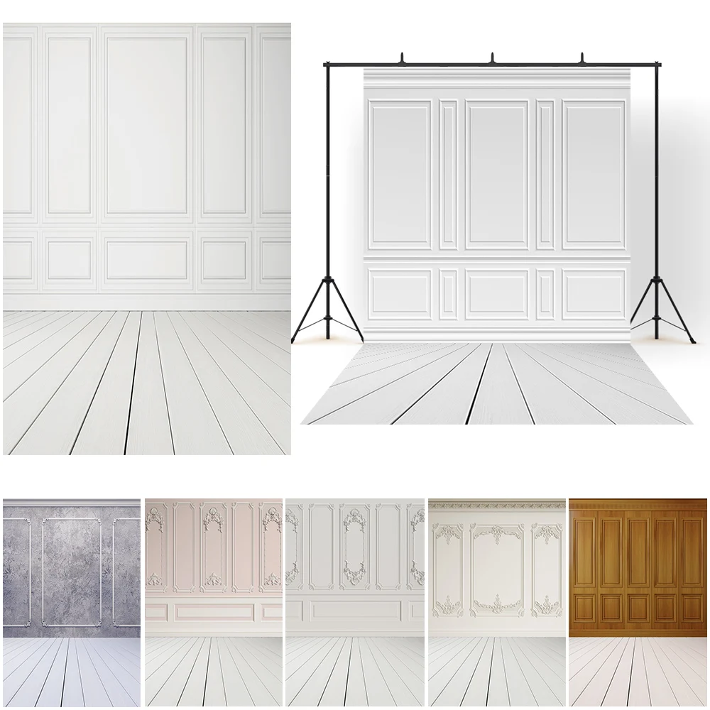 Vintage Grunge Weiß Holz Wand Boden Innen Photo Hintergrund Baby Dusche Portrait Fotografie Kulissen Für Foto Studio Image