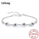 925 Sterling Silber Armband Lila Kristall Zirkon Pflaume Armband Für Frauen Mode Einfache Engagement