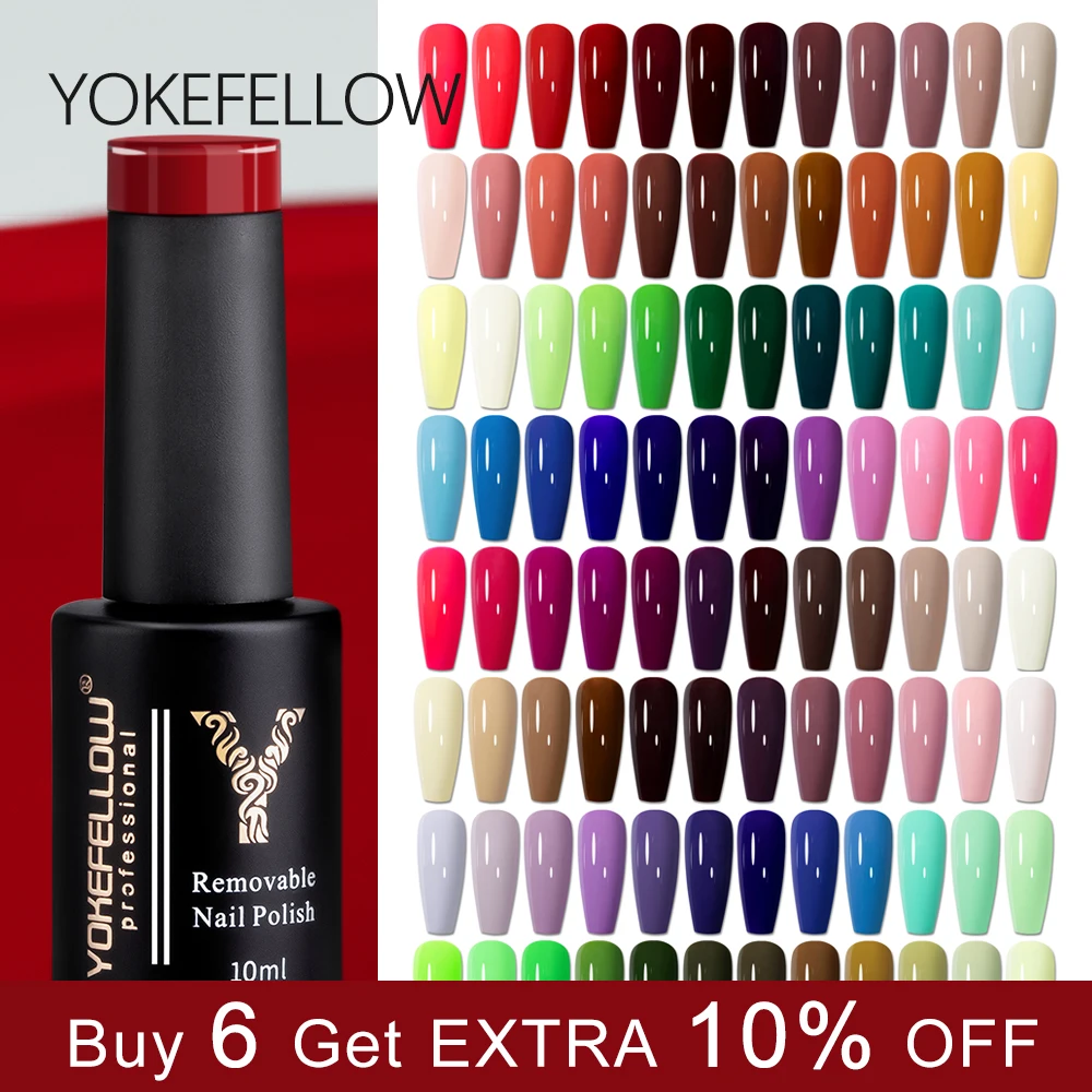 YOKEFELLOW 122 Farben Gel Nagellack 10ml semi permanenter Gellack reiches Pigment ungiftig geruchs arm für profession elle Maniküre Image