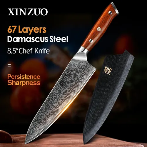 XINZUO 8 5 Zoll Chef Messer Hohe Carbon Chinesischen VG10 67 Schicht Damaskus Küche Messer Edelstahl