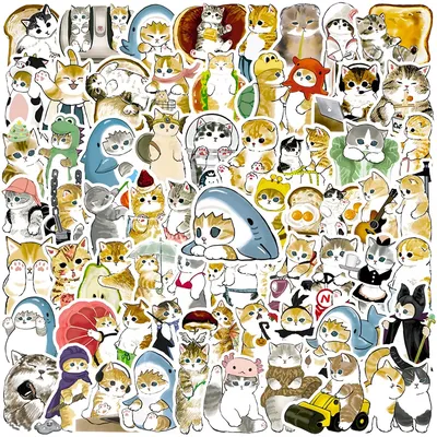 10/30/50/100 stücke Nette Katze Tier Graffiti Aufkleber Kawaii Cartoon Aufkleber Kinder Spielzeug Laptop DIY sammelalbum Koffer Telefon Auto Aufkleber Image