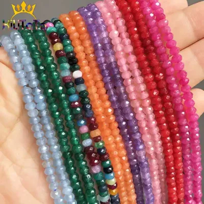 3*4mm Natürliche Rondelle Perlen Lila Fuschia Rosa Grün Bunte Tschechische Kristall Perlen Für