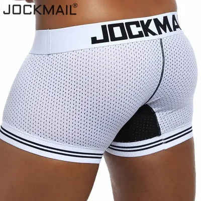 JOCKMAIL Marke Unterwäsche Boxer Männer Atmungsaktives Mesh männer Boxer Männlichen Unterhose Sexy Höschen Baumwolle Herren Body Badehose Hose Image