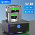 ORICO 2.5 "3.5" SATA Hard Drive Docking Station 2 Bay Offline Klon für 2.5/3 5 zoll HDD SSD USB C