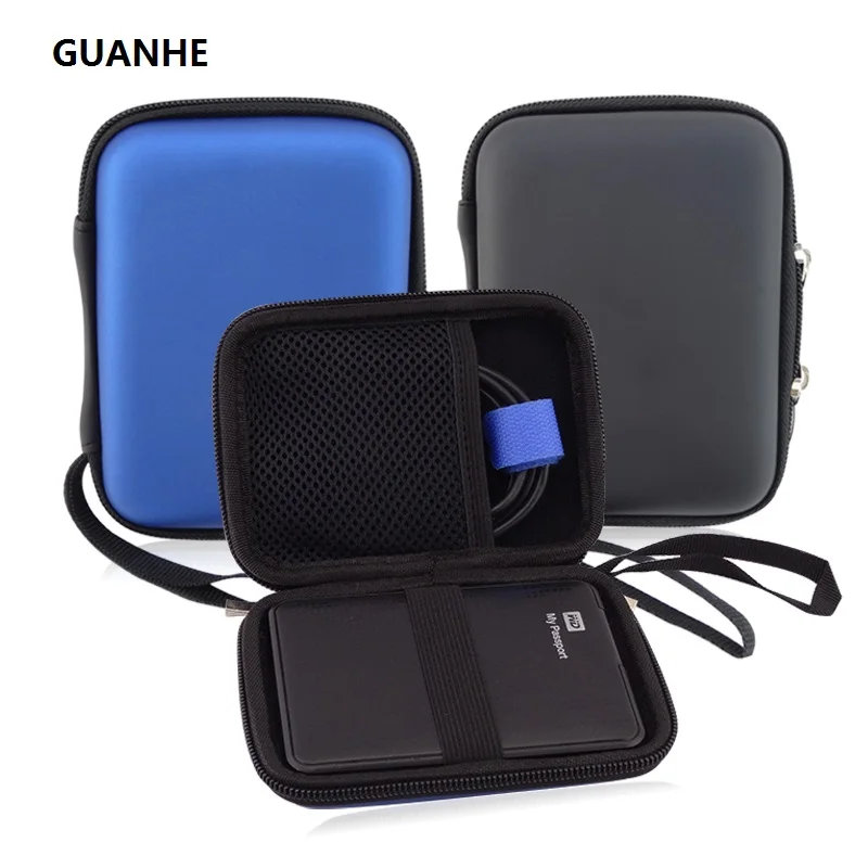 GUANHE 2,5 "Festplatte Fällen tasche Wasserdicht Stoßfest HDD Tasche Für Seagate Schlank Festplatte Backup Plus Schlank 500G 1 TB WD pass Image