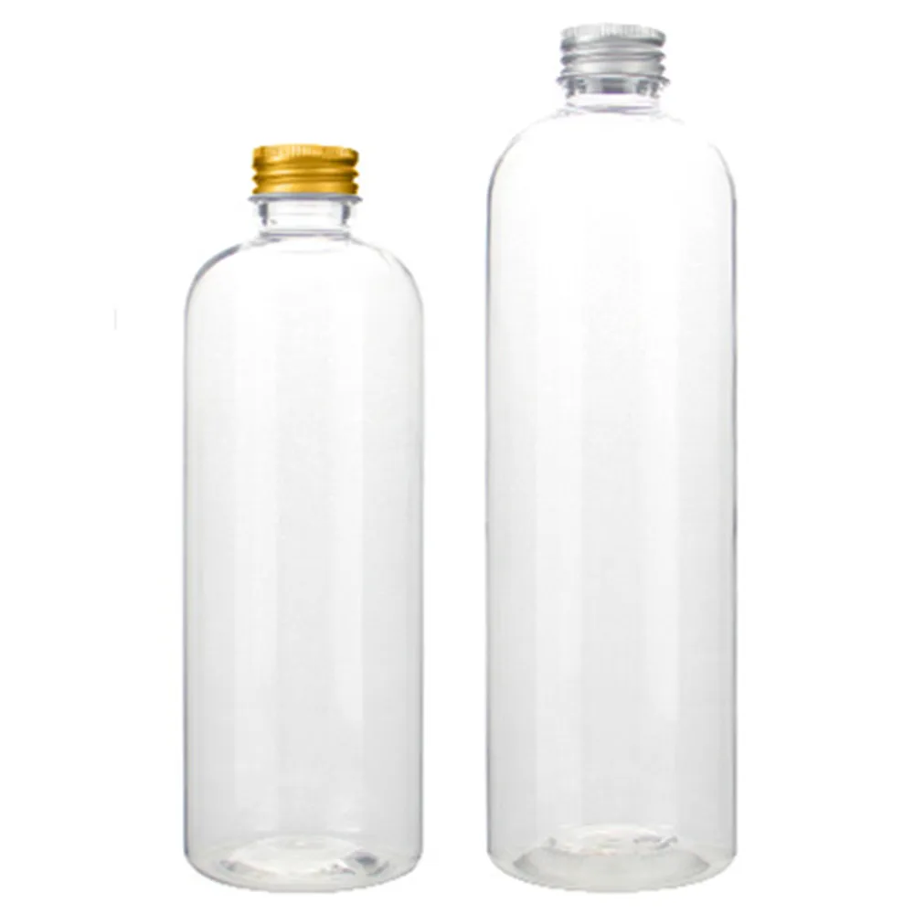 leere Plastikflasche, 1 Unze/2 Unze 15/20/30 ml/50/100 ml 120 ml 150/200 ml 250/300 ml 500 ml klare PET-Flasche mit Kunststoff-Aluminium-Deckelverschluss Image