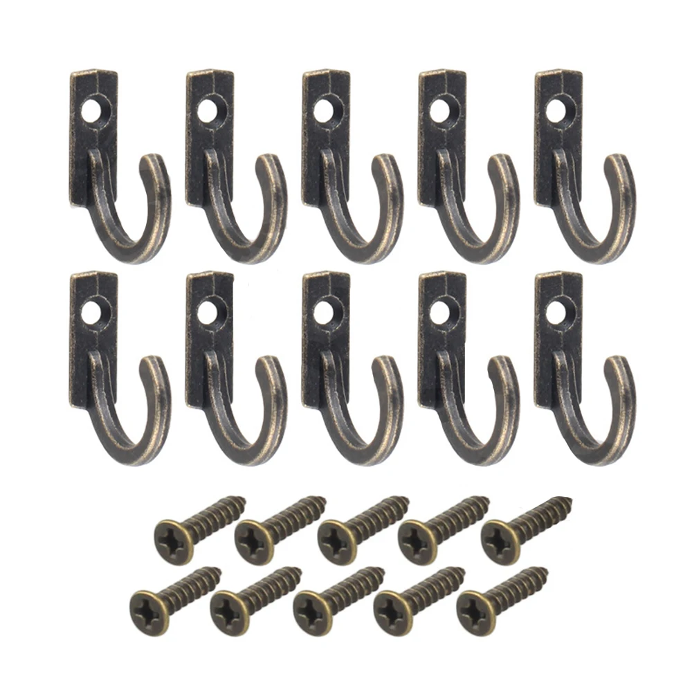 10PCS Kleine Antike Haken Wand Aufhänger Gebogene Schnalle Horn Lock Verschluss Haken für Holz Schmuck Box Hardware Hause Mäntel hut Kleidung