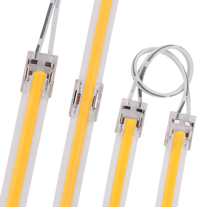 5 Stück transparenter lötfreier LED-Streifen-Anschluss für COB 2835 5050 DIM RGB CCT LED-Streifenlichter IP20 Single Dual End Connectors