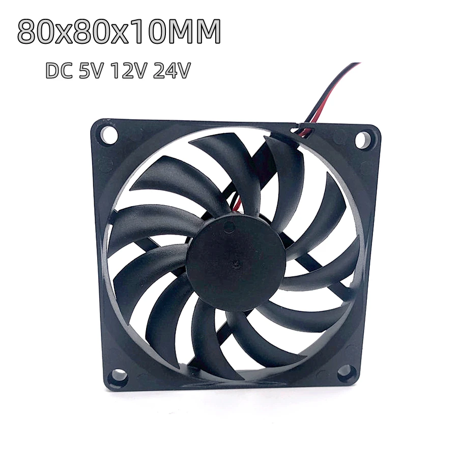 8010 80 MM 80x80x10 MM Lüfter DC 5 V 12 V 24 V Ultra-dünne Computer CPU Lüfter Mit Öl lager Kugellager 2pin 3pin USB Image