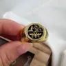 Benutzerdefinierte Gravierte 17mm Runde Top Ring Gravierte Signet Ring Personalisieren Gravur