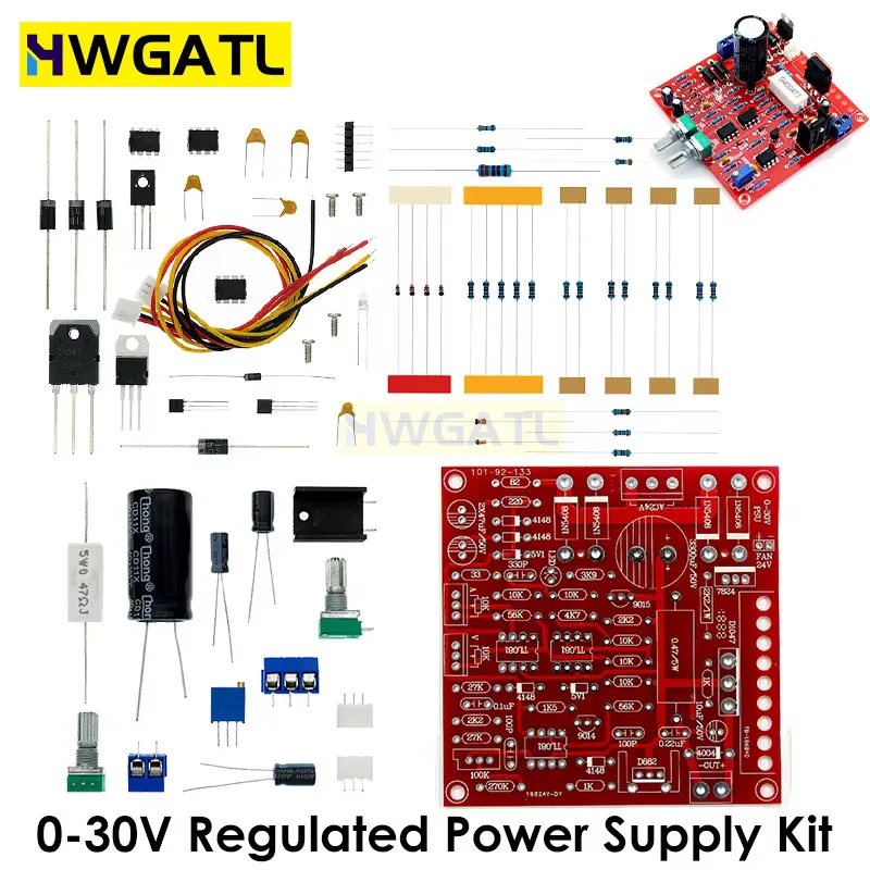 0-30V 2mA-3A DC Geregelte Netzteil DIY Kit Kontinuierlich Einstellbare Strom Begrenzung Schutz Spannung Regler Set Image