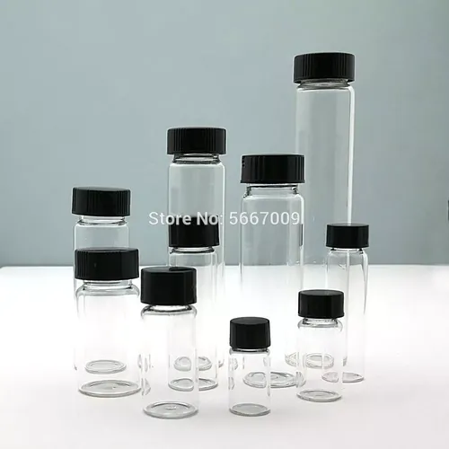 2ml zu 60ml Transparent Glas probe fläschchen Labor Reagenz flasche Kleine Klar Medizin Fläschchen