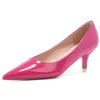 Neue frauen Schuhe Auf Heels Elegante Medium Hochhackige Damen Spitz 5cm Mode Pumpen Für Frau Büro schwarz Rosa Rot E0005