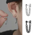 Titan Stahl kette Ohrringe für Männer Frauen HipHop Rock Punk Mode Schmuck Piercing Ohrring Homme