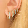 Aide 2021 Trend 925 Stempel Silber Farbe Türkis Hoop Ohrringe Für Frauen Pendientes 7/9/11mm Huggie