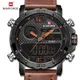 Herren Uhren Zu Luxus Marke Männer Leder Sport Uhren NAVIFORCE männer Quarz LED Digital Uhr