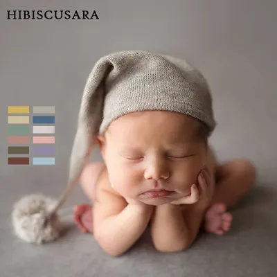 Neue Ankunft Baby Fotografie Hut Weichen Mütze Mit Fell Pompon Infant Nette Gestrickte Spitzen Hüte