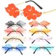 Naruto Akatsuki Sonnenbrille Anime rote Wolke randlose gotische Brille Cosplay Brille Graublau Punk