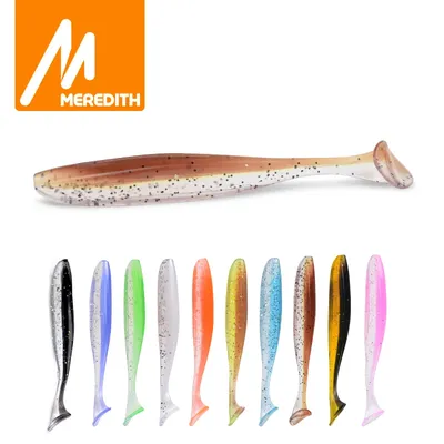 MEREDITH Einfach Putzer Weiche Lockt 50mm 75mm 100mm 130mm Köder Angeln Köder Shad Doppel Farbe