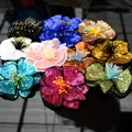 Handgemachte Perlen Stickerei Blume Bunte Pailletten Patch Tuch Dekoriert Mit DIY Hilfs Material