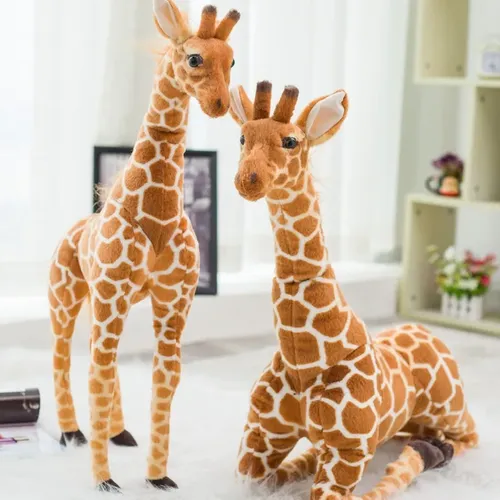 Hohe Qualität 140cm Simulation Giraffe Plüsch Spielzeug Nette Stofftier Weiche Giraffe Puppe