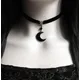 Schwarz Crescent Mond Choker Schwarz Samt Halsband Halskette
