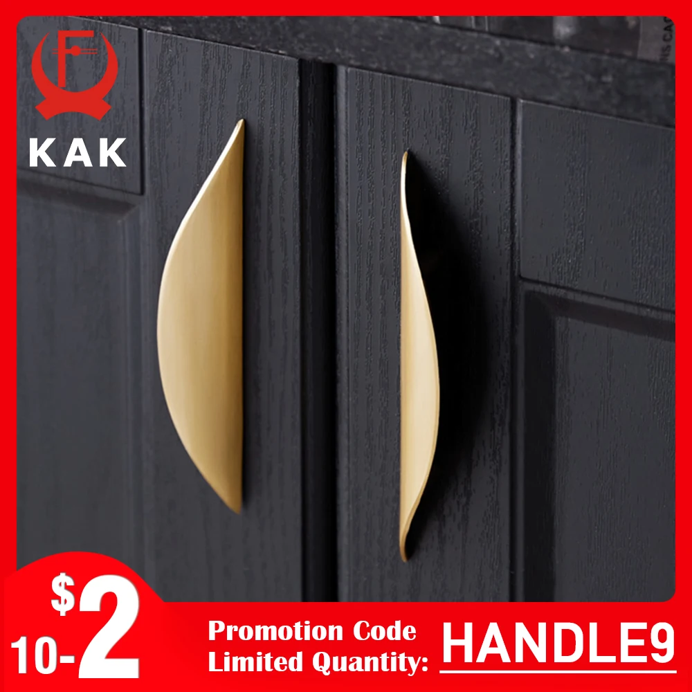 KAK Kupfer Gold Schrankgriffe Schubladenknöpfe Schwarze Küchengriffe Schranktürgriffe Half Moon Möbelgriff Türbeschläge Image