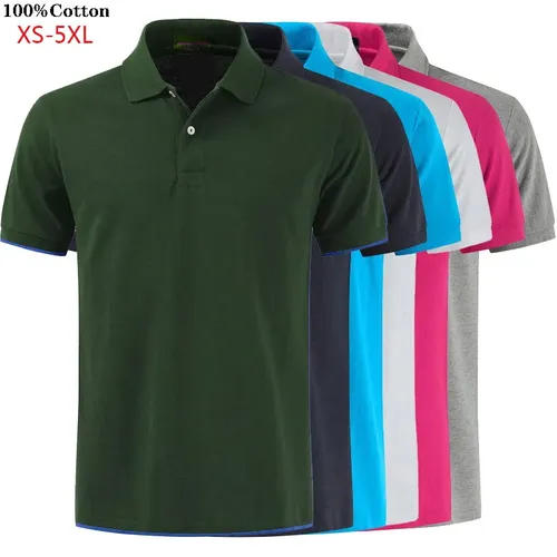 100% baumwolle Top Qualität 2022 Sommer Neue männer Polos Shirts Plus Größe XS-5XL Einfarbig Kurzarm