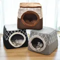 Warmes Haustier Hund Katzen bett weiches Nest Dual Use Katze Schlaf bett Pad Winter warmes Haustier