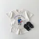 2024 Korea Baby Boy Kleidung Set Kleinkind Kinder Sommerkleid ung Cartoon Bär T-Shirt Shorts