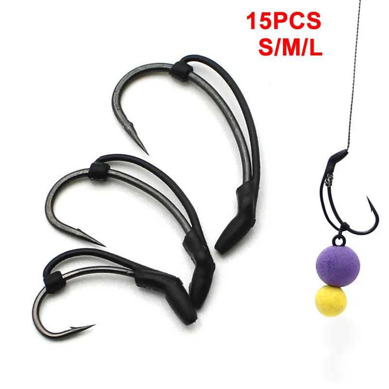 15PCS Karpfen Angeln Haken Kickers D Rig Kicker Aligner Haken Ärmeln Rigs Zubehör End Terminal Tackle Image