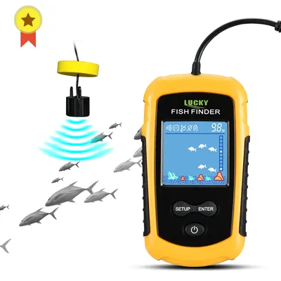 FFC1108-1 alarm 100m tragbare Sonar fisch finder 45 Grad Sonar abdeckung Echolot Alarm wandler See