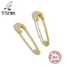 S'STEEL Sicherheit Pin Ohrringe Hoop Für Frauen Koreanische 18K Gold Ohrringe Pendientes 925