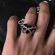 Vintage Schwarz Dornen Herz Ringe Für Frauen Silber Farbe Liebe Herz Unregelmäßigen Paar Ring Gothic