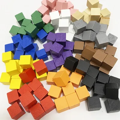 100 Teile/lose 10mm Holz Würfel Bunte Würfel Schach Stücke Rechten Winkel Für Token Puzzle Image