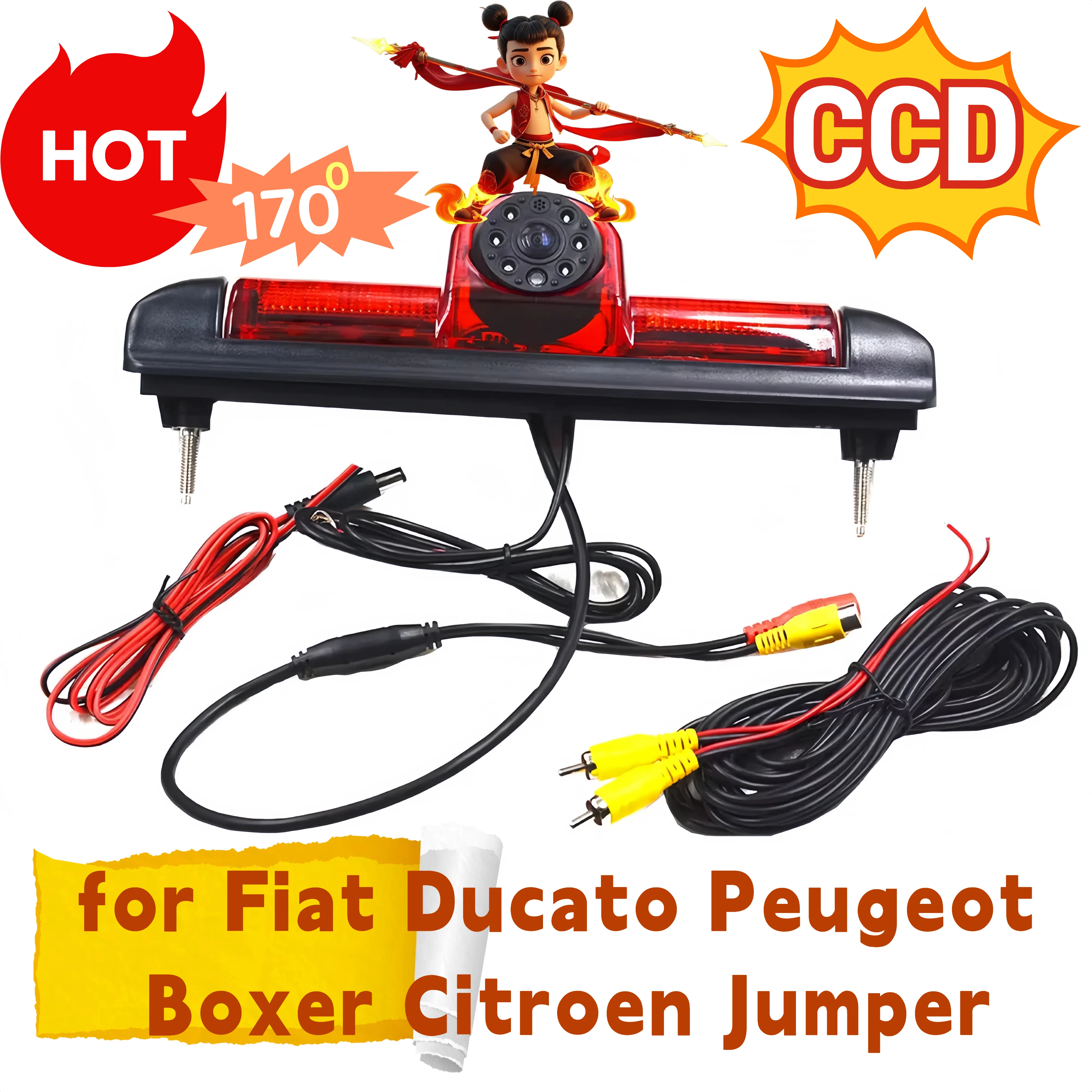 170 Grad Auto 3rd Bremslicht Rückansicht Kamera Wasserdichte Nachtsicht Reverse Für Fiat Ducato Peugeot Boxer Citroen Jumper Image