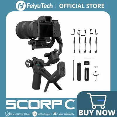 FeiyuTech NEUE Feiyu SCORP-C 3-Achse Handheld Gimbal Stabilisator Griff Grip für DSLR Kamera Sony/Canon mit pol Stativ