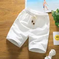 Marke männer der sommer mode einfarbig casual shorts Bermuda 2022 dünne atmungsaktive baumwolle lose