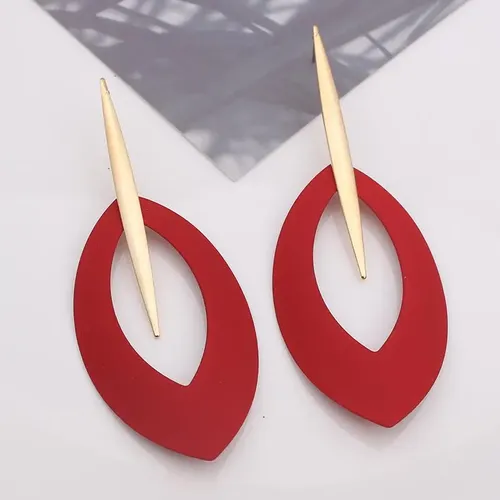 Rot Ohrringe für Frauen Vintage Große Aussage Lange Baumeln Ohrringe Hochzeit Braut Boho Trendy