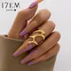17km Gold Farbe unregelmäßigen Ring Mode hohl verstellbare Silber ringe für Frauen Mann Minimalismus