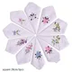 3PCS Mode Baumwolle Frauen Taschentücher Bestickte Spitze Blume Hanky Floral Zufällige Farbe Tuch